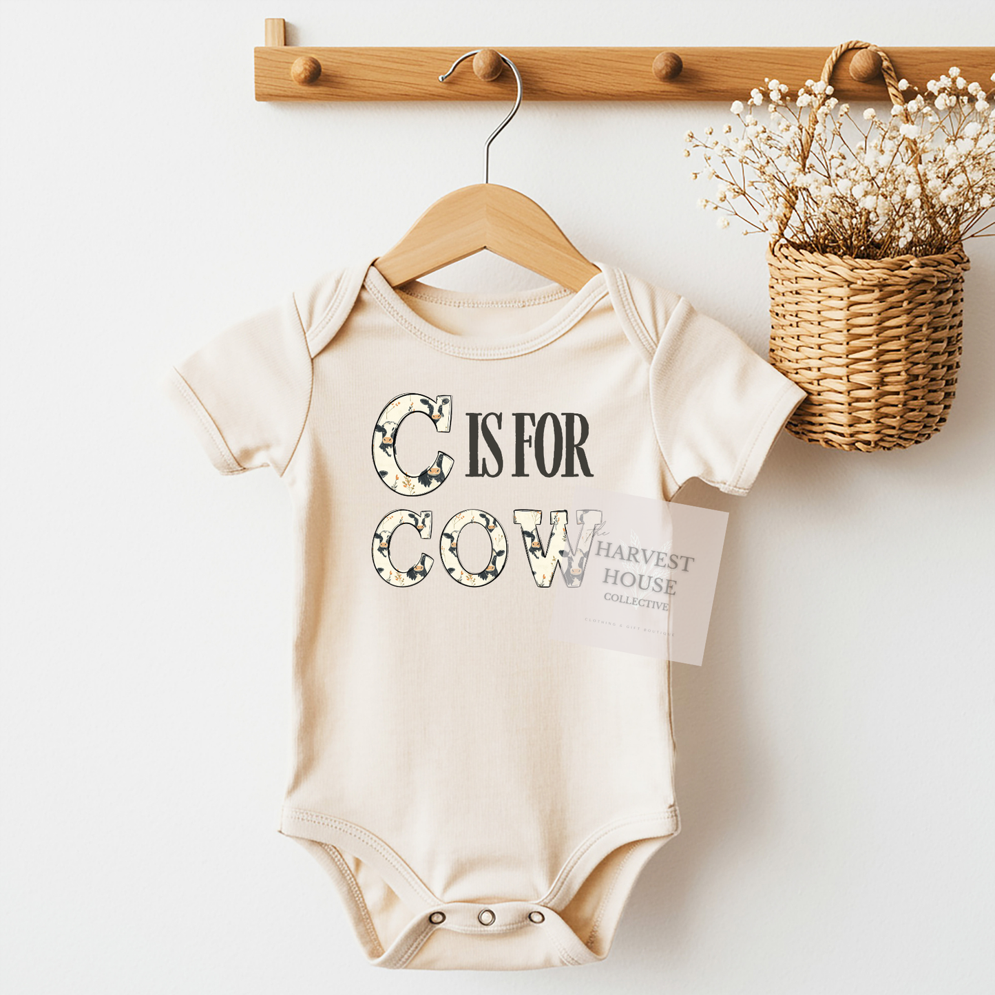 “C Is For Cow” Onesie