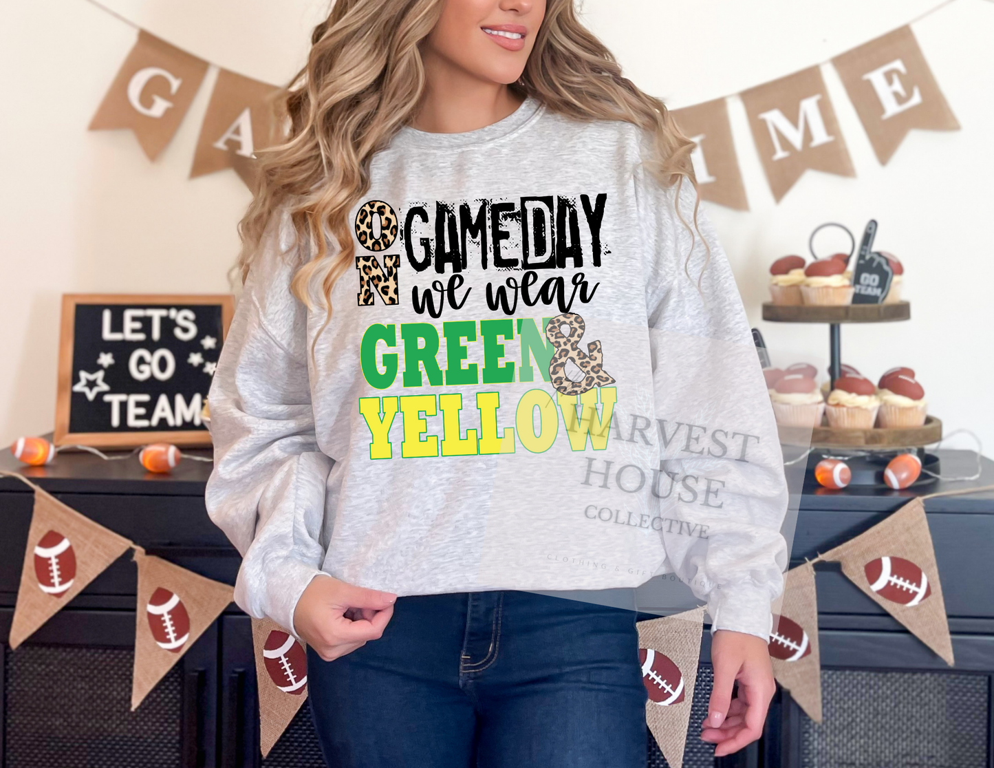 On Gameday We Wear Green And Yellow Shirt