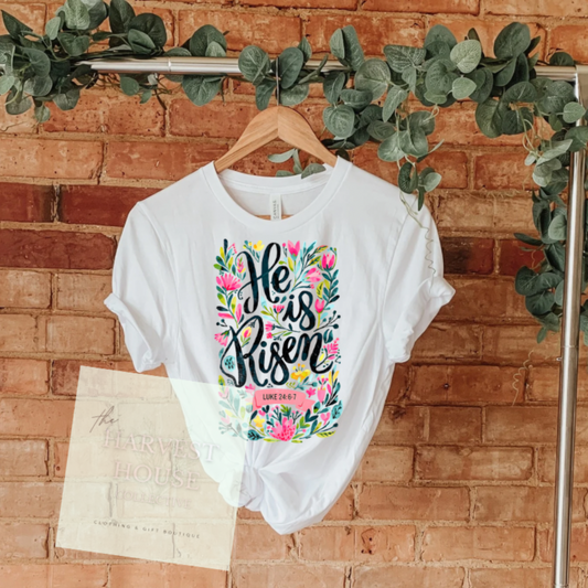 Floral He Is Risen Tee