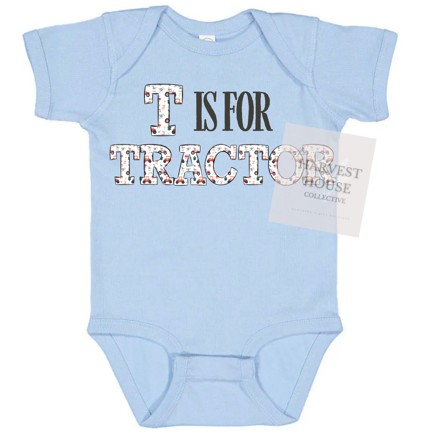 “T Is For Tractor” Onesie