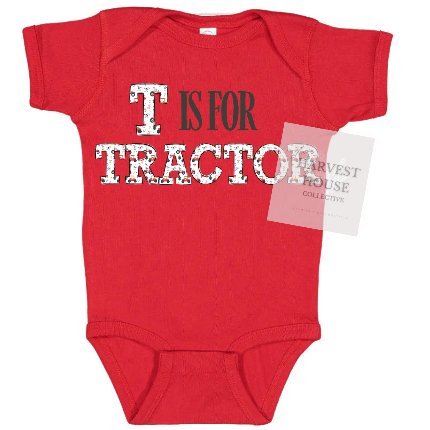 “T Is For Tractor” Onesie