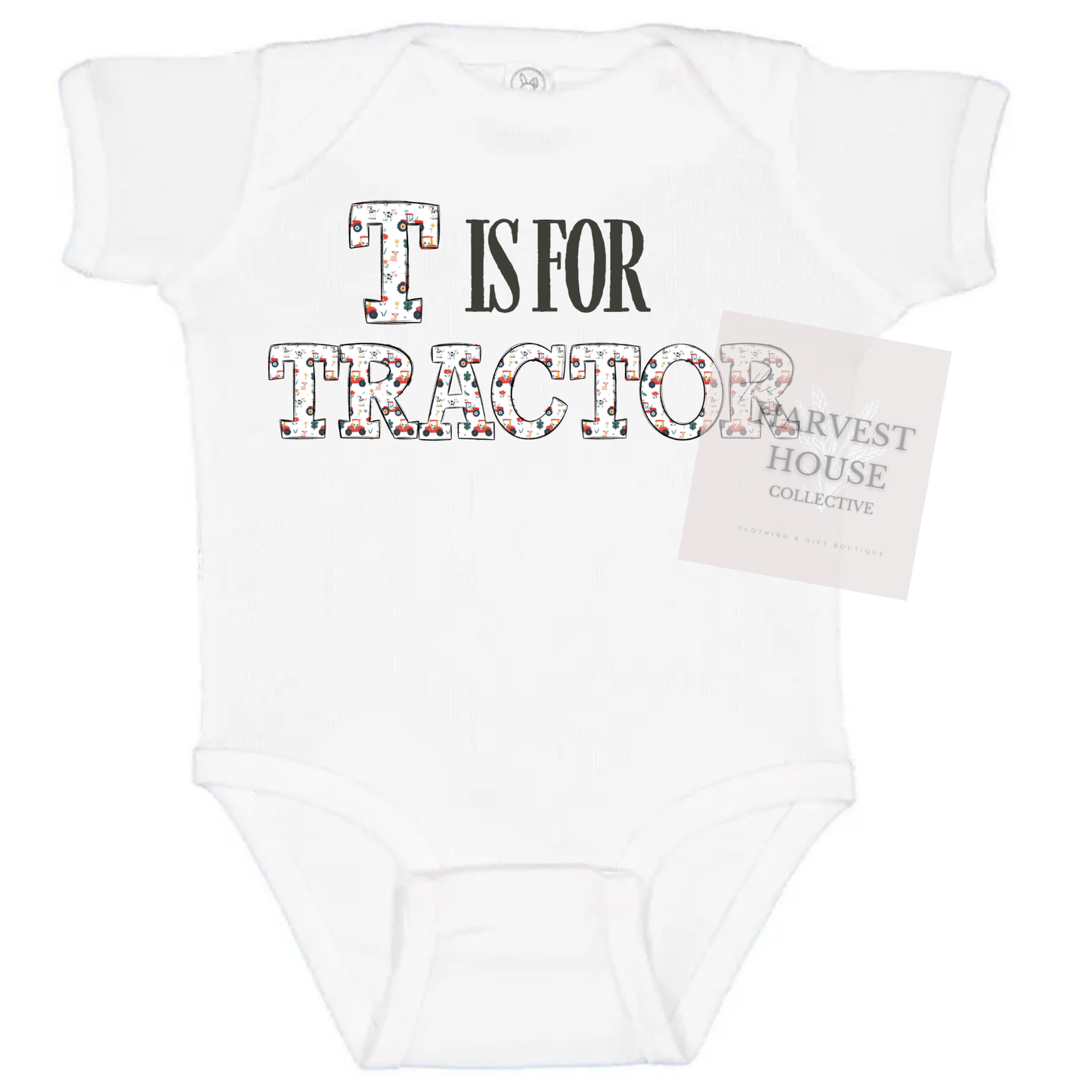 “T Is For Tractor” Onesie