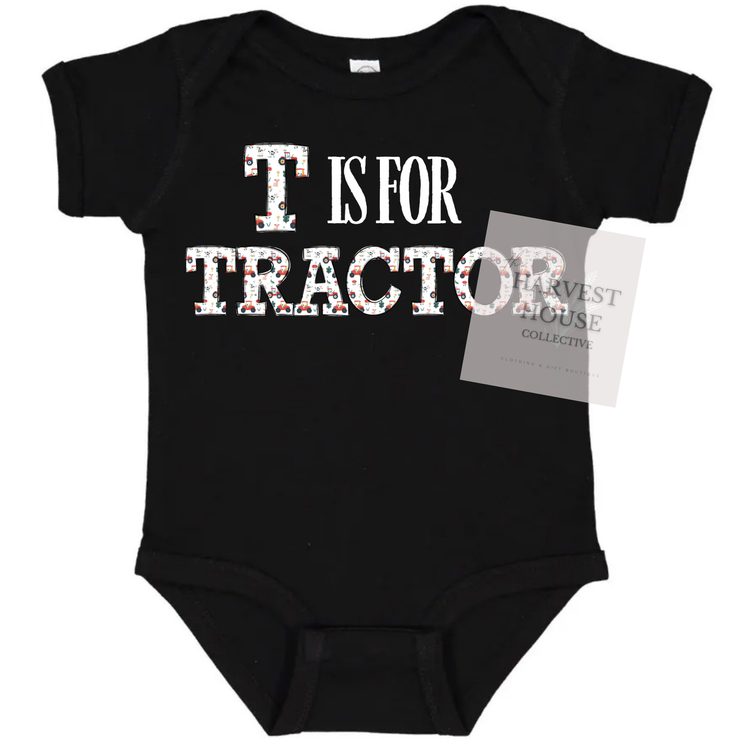“T Is For Tractor” Onesie