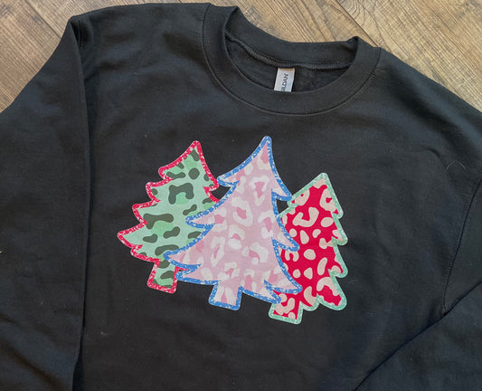 Faux Sequin Cheetah Tree Shirt