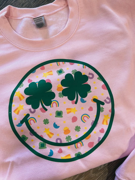 Shamrock Smiley Face Crewneck
