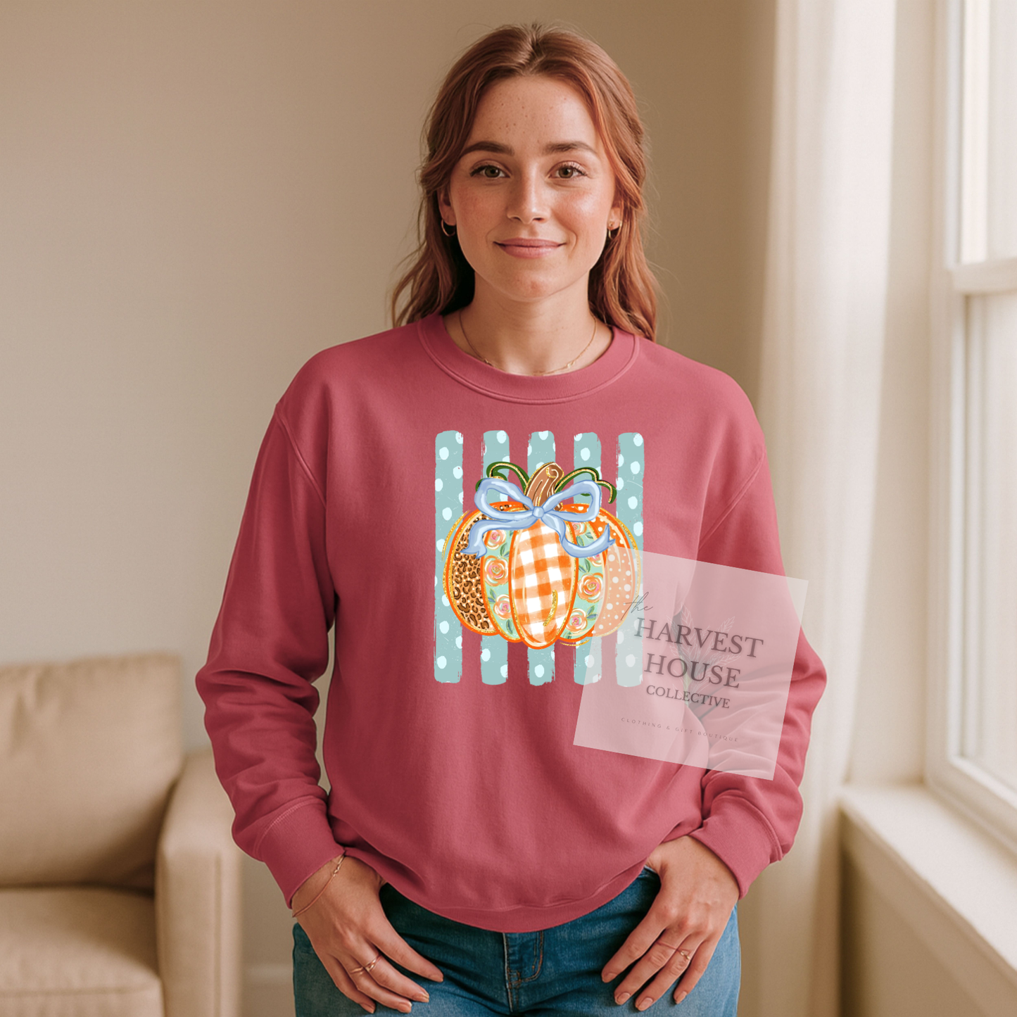 Polka Dot Pumpkin Crewneck