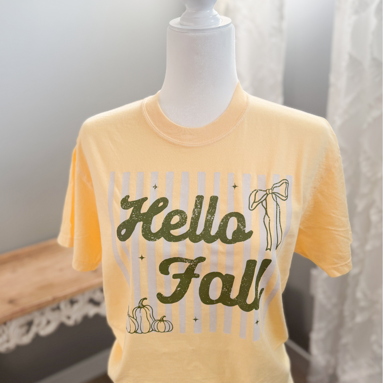 Green Hello Fall Comfort Color Tee