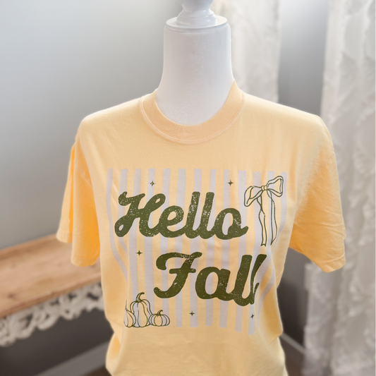 Green Hello Fall Comfort Color Tee