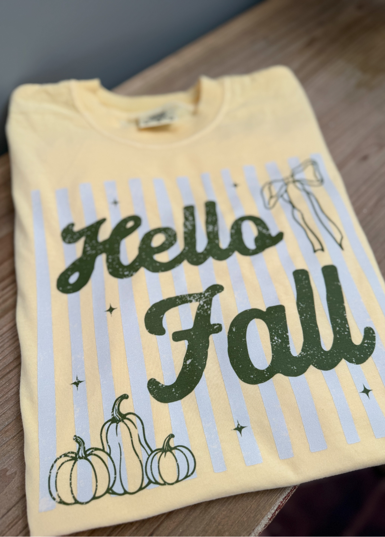 Green Hello Fall Comfort Color Tee