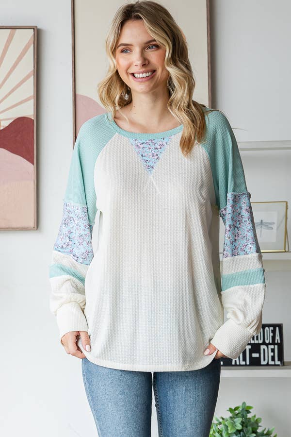 Color Block Raglan Top