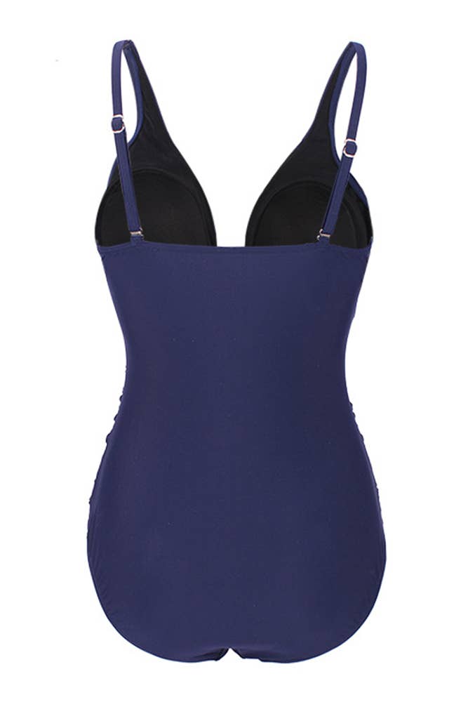 Navy Rushed One Piece Swimsuit
