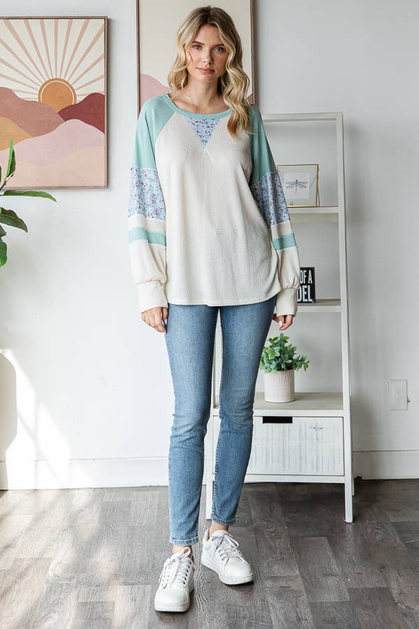 Color Block Raglan Top