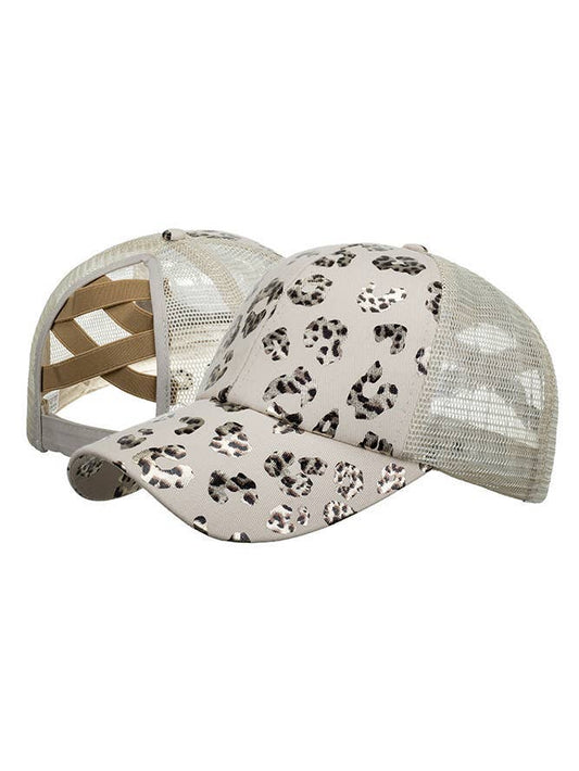 Foil Leopard Cheetah Print Baseball Cap