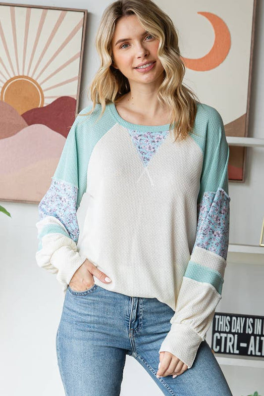 Color Block Raglan Top