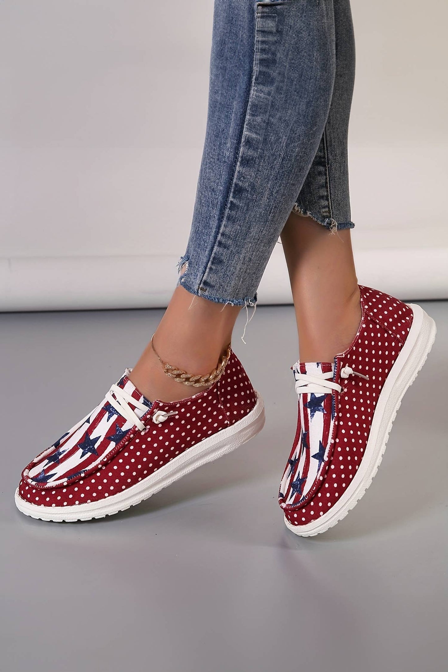 USA Polka Dot Stars & Stripes Casual Shoes