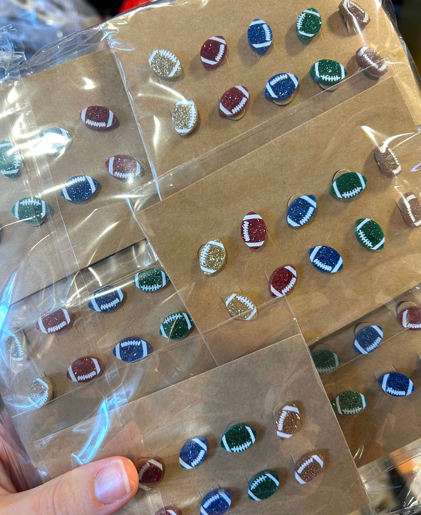 5 Pack Football Acrylic Earrings