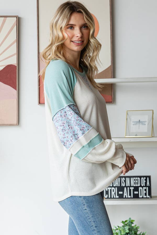 Color Block Raglan Top