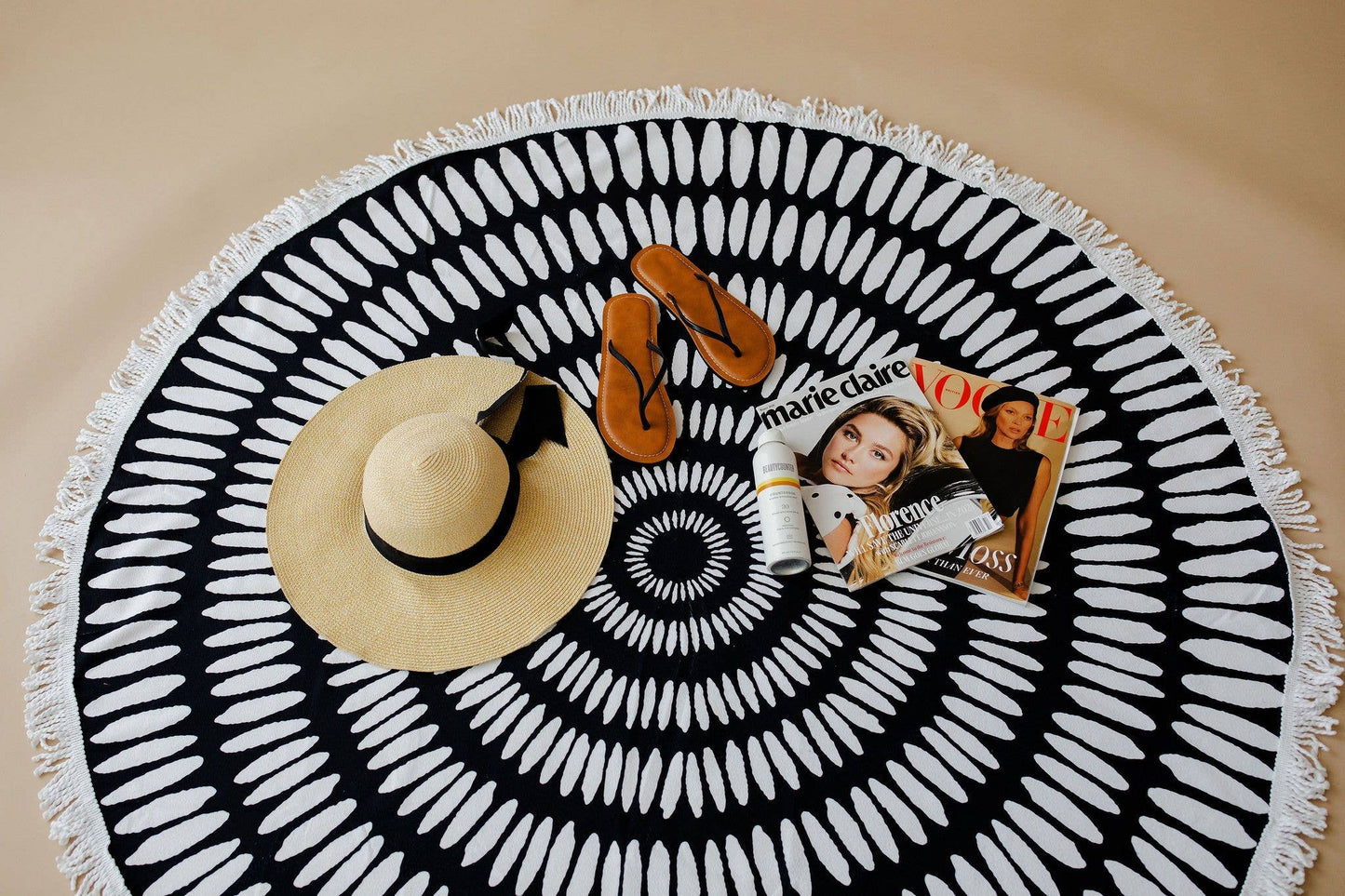 Black & White Beach Towel